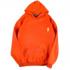 Men Women Hoodie Sweatshirt Flash Thicken Velvet Loose Autumn Winter Pullover Tops Orange L