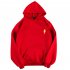 Men Women Hoodie Sweatshirt Thicken Velvet Loose Flash Autumn Winter Pullover Tops Red S