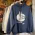 Men Women Hoodie Sweatshirt Cartoon Rabbit Printing Fashion Loose Pullover Casual Tops Blue L