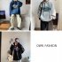 Men Women Hoodie Sweatshirt Snow Mountain Letter Printing Fashion Loose Pullover Casual Tops Blue M