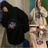 Men Women Hoodie Sweatshirt Letter Printing Loose Fashion Hip hop Pullover Casual Tops Black XXXL