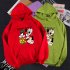 Men Women Hoodie Sweatshirt Micky Mouse Cartoon Thicken Autumn Winter Loose Pullover Red XXXL