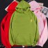 Men Women Hoodie Sweatshirt Thicken Velvet Loose Flash Autumn Winter Pullover Tops Green XXL