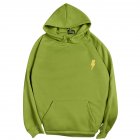 Men Women Hoodie Sweatshirt Thicken Velvet Loose Flash Autumn Winter Pullover Tops Green XXL