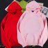 Men Women Hoodie Sweatshirt Thicken Velvet Loose Flash Autumn Winter Pullover Tops Pink XXL