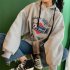 Men Women Hoodie Sweatshirt Letter Printing Loose Fashion Hip hop Pullover Casual Tops Black XL