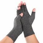 Men Women Indoor  sports Fingerless Pressure Gloves Arthritis Rehabilitation Training Nursing  gray M