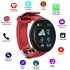 Men Women Intelligent Watch 1 3 inch Tft Color Screen Ip65 Waterproof Sports Fitness Smartwatch Compatible For Android Ios Red