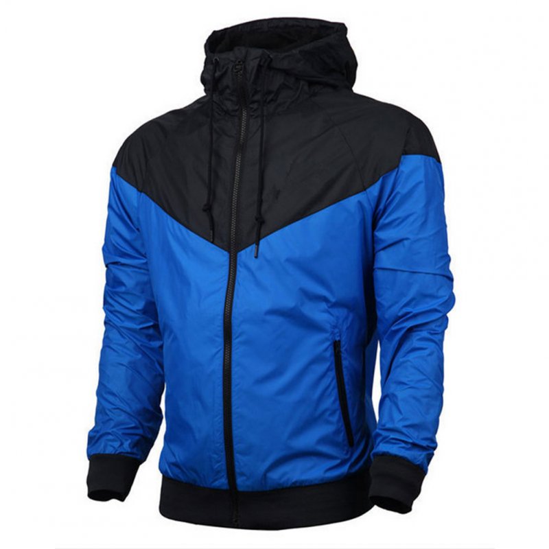 Men Women Jacket Sports Sunscreen Outdoor Windbreak Running Mountaineering Sportswear Coat blue_XL