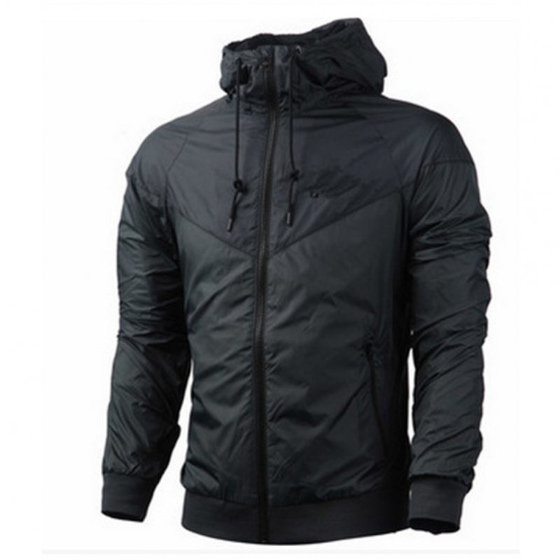 Men Women Jacket Sports Sunscreen Outdoor Windbreak Running Mountaineering Sportswear Coat Dark gray_XL
