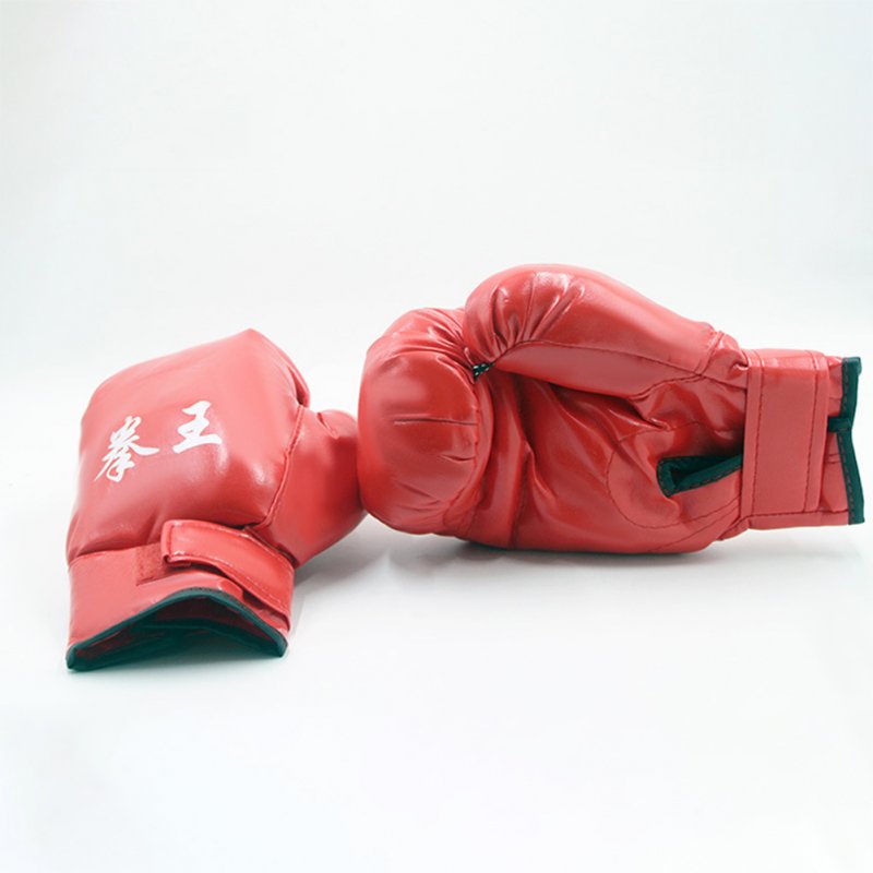 Men Women Kids PU Leather Kick Boxing Gloves Thai Boxing Sports Hands Protector As shown