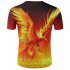Men Women Loose 3D Golden Phoenix Printing Lovers T shirt TX RW 1355 L