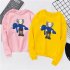 Men Women Loose Cute Cartoon Printing Round Collar Fleece Sweatshirts Pink M