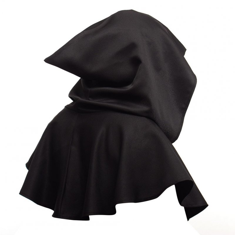 Men Women Medieval Windcap Halloween Witch Hooded Cloak Cape Witchcraft Pagan Role Playing black_One size