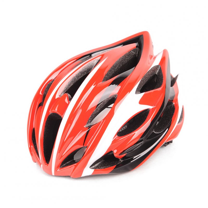 Men Women Outdoor All in One Safety Helmet for Cycling Red black and white_One size