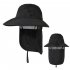 Men Women Outdoor Sun Hats With Lanyard Neck Flap Lightweight Breathable Upf 50  Sun Protection Fishing Hat dark gray