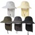 Men Women Outdoor Sun Hats With Lanyard Neck Flap Lightweight Breathable Upf 50  Sun Protection Fishing Hat beige