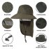 Men Women Outdoor Sun Hats With Lanyard Neck Flap Lightweight Breathable Upf 50  Sun Protection Fishing Hat beige