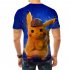Men Women Pokemon s Detective Pikachu Cosplay 3D Movie Cartoon Printing Short Sleeve T Shirt  D L