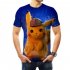 Men Women Pokemon s Detective Pikachu Cosplay 3D Movie Cartoon Printing Short Sleeve T Shirt  D L