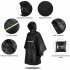 Men Women Raincoat Lightweight Cycling Poncho Hooded Rainwear For Outdoor Camping Mountaineering Hiking Fishing black