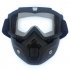 Men Women Retro Outdoor Cycling Mask Goggles Snow Sports Skiing Full Face Mask Glasses    Vertical black frame   silver lens
