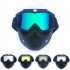 Men Women Retro Outdoor Cycling Mask Goggles Snow Sports Skiing Full Face Mask Glasses    Vertical black frame   silver lens