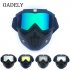Men Women Retro Outdoor Cycling Mask Goggles Snow Sports Skiing Full Face Mask Glasses  Vertical black frame   colorful lens