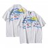 Men Women Short Sleeve Lapel Shirt Holiday Style Retro Abstract Printing Loose Casual Coat Shirt CK13 2XL