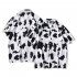 Men Women Short Sleeve Lapel Shirt Holiday Style Retro Abstract Printing Loose Casual Coat Shirt CK13 3XL
