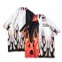 Men Women Short Sleeve Lapel Shirt Holiday Style Retro Abstract Printing Loose Casual Coat Shirt CK30 2XL