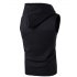 Men Women Sleeveless Hooded Tops Solid Color Zipper Fashion Hoodies  Light gray M