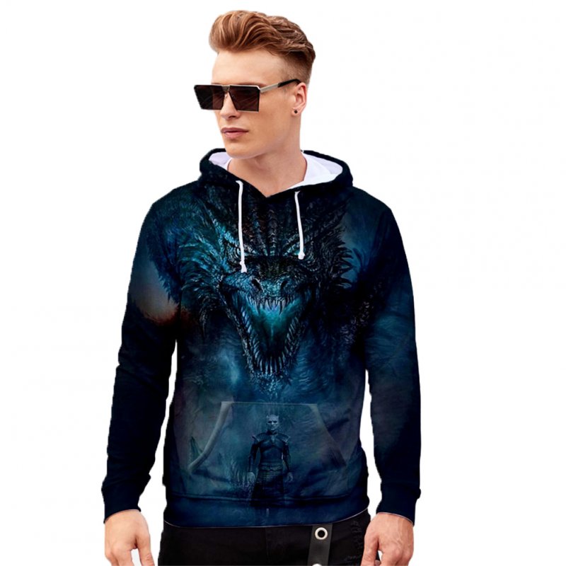 Men Women Stylish Cool Loose Game of Thrones 3D Printing Sweatshirt Hoodies Style E_L