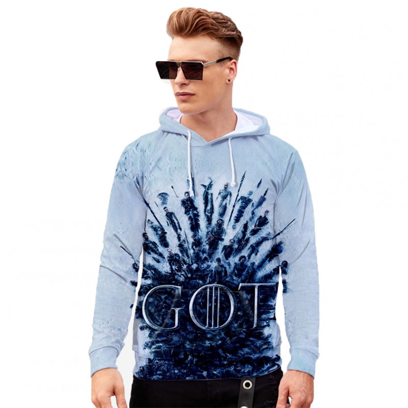 Men Women Stylish Cool Loose Game of Thrones 3D Printing Sweatshirt Hoodies Style F_M