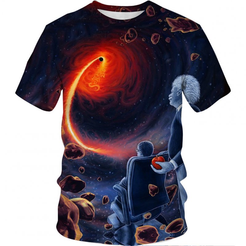 Men Women Summer 3D Black Hole Printing Cool Casual T-shirt