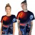 Men Women Summer 3D Black Hole Printing Cool Casual T shirt