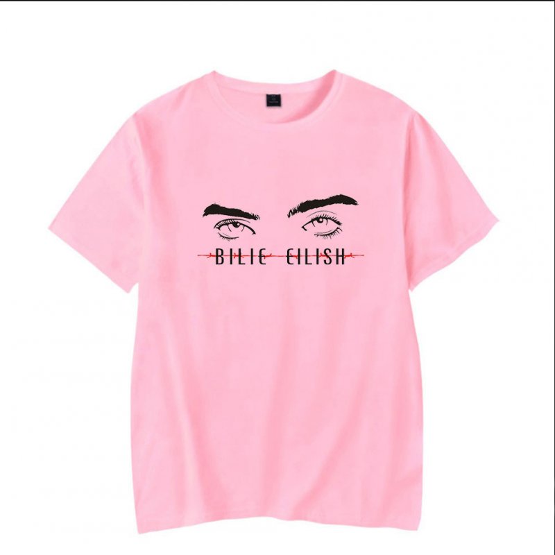 Men Women Summer Billie Eilish Pop Singer Ocean Eyes Printing Short Sleeve T-shirt E_S