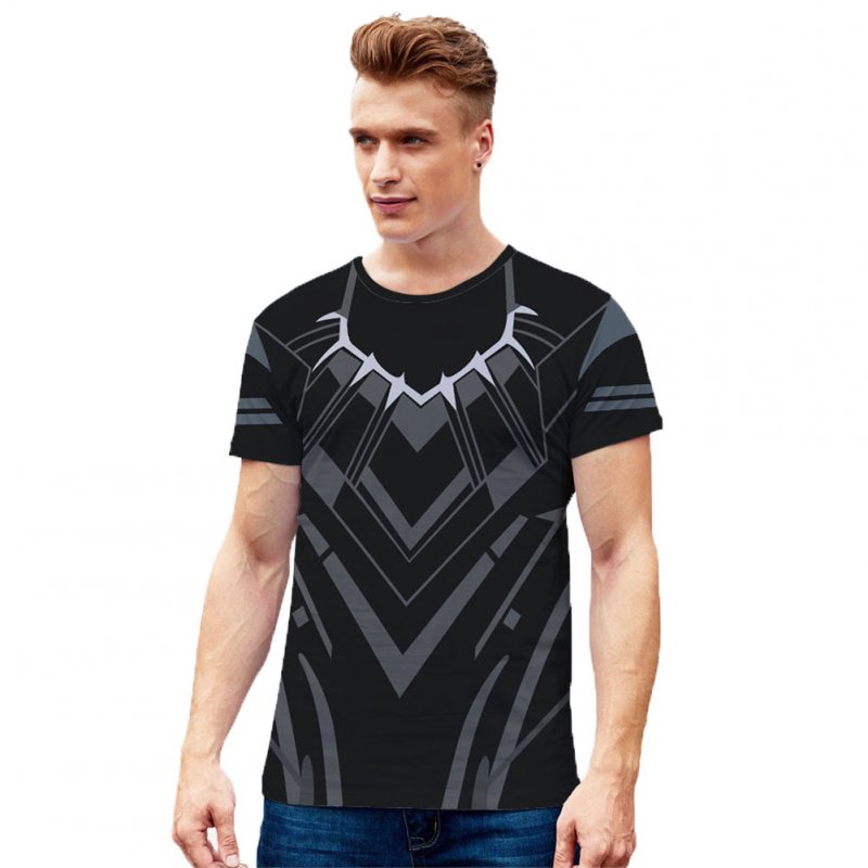 Men Women Summer Black Panther 3D Printed High Elastic Quick-drying Short Sleeve T-Shirt A_XXL