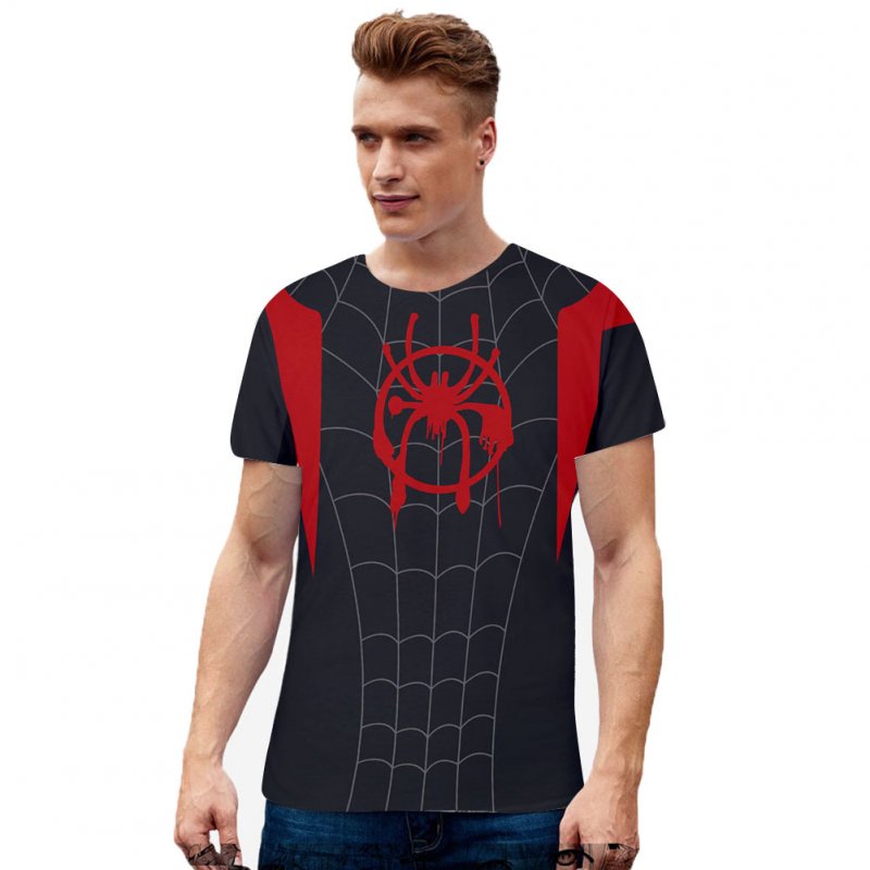 Men Women Summer Cool Marvel Movies Spiderman 3D Printing Berathable Short Sleeve T-shirt  A_XXL