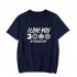 Men Women Summer I Love You 3000 Letters Printed Casual Round Collar Fashion T shirt B navy blue XXL