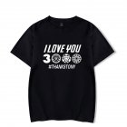 Men Women Summer I Love You 3000 Letters Printed Casual Round Collar Fashion T-shirt