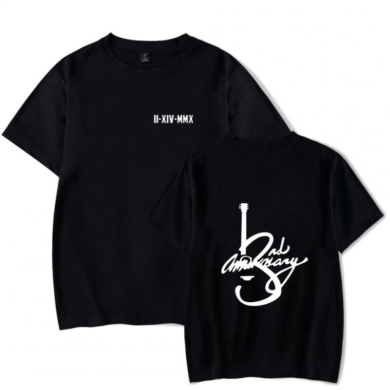Men Women Summer Seventeen Korean Group Casual Loose T-shirt A black_XXL