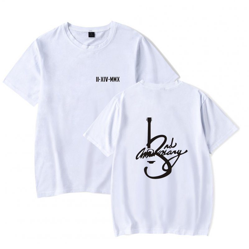 Men Women Summer Seventeen Korean Group Casual Loose T-shirt A white_M