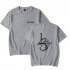 Men Women Summer Seventeen Korean Group Casual Loose T shirt A gray S