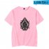 Men Women Summer Seventeen Korean Group Casual Loose T shirt A pink XXL