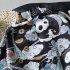 Men Women Sunscreen Loose Dark Color Printing Kimono Cardigan Shirt 1921 dark floral black L