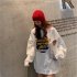 Men Women Sweatshirt Harajuku Style Printing Letter Crew Neck Loose Couple Pullover Tops White M