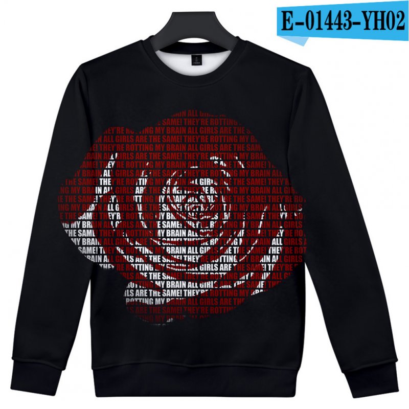 Men Women Sweatshirt Juice WRLD Portrait Flower Skull Crew Neck Unisex Loose Pullover Tops E-01443_L