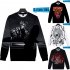 Men Women Sweatshirt Juice WRLD Portrait Flower Skull Crew Neck Unisex Loose Pullover Tops E 01442 S