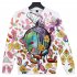 Men Women Sweatshirt Juice WRLD Flower Heart Printing Crew Neck Unisex Loose Pullover Tops White S